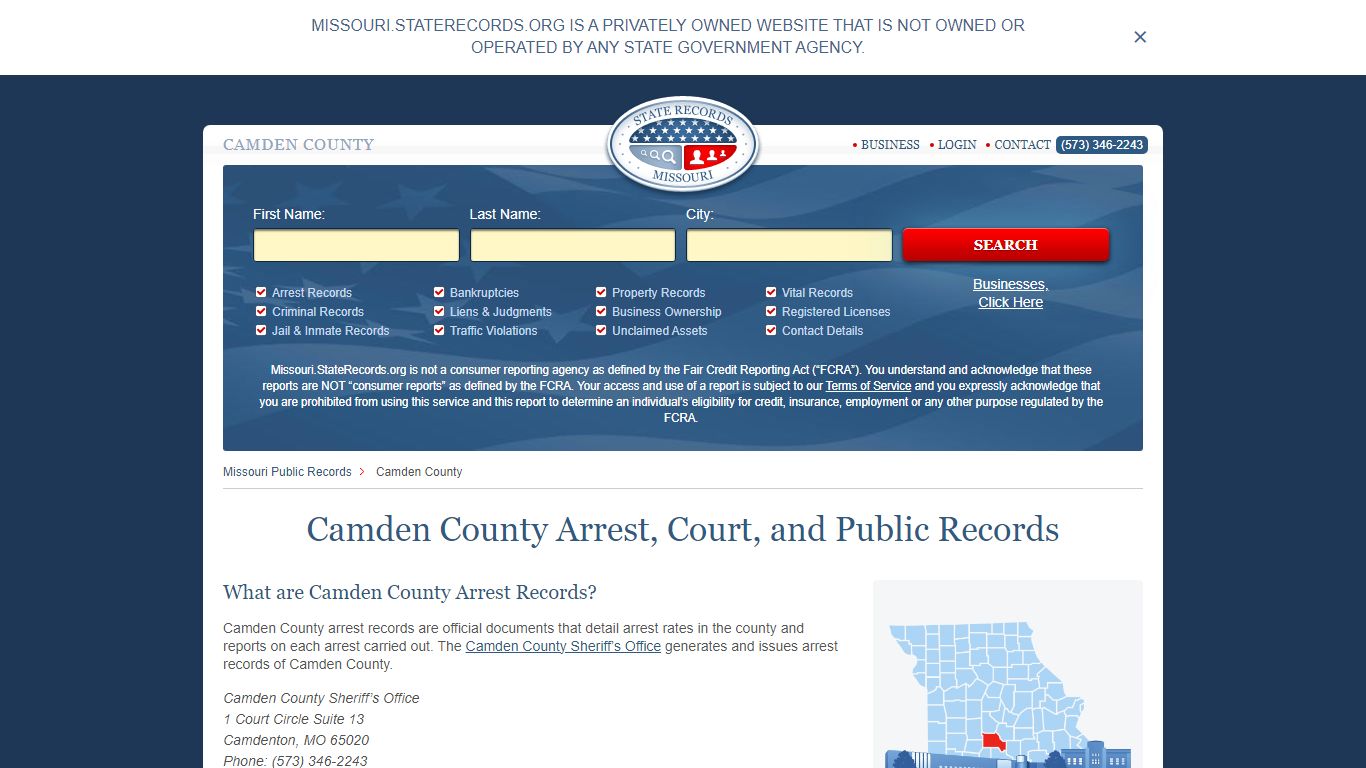 Camden County Arrest, Court, and Public Records